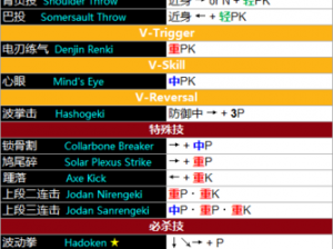 PS4游戏《街头霸王5》中文出招表详解与攻略秘籍解析