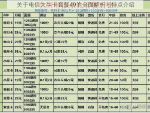 关于电信大牛卡套餐49的全面解析与特点介绍