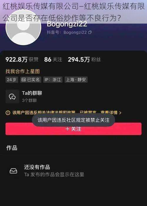 红桃娱乐传媒有限公司—红桃娱乐传媒有限公司是否存在低俗炒作等不良行为？