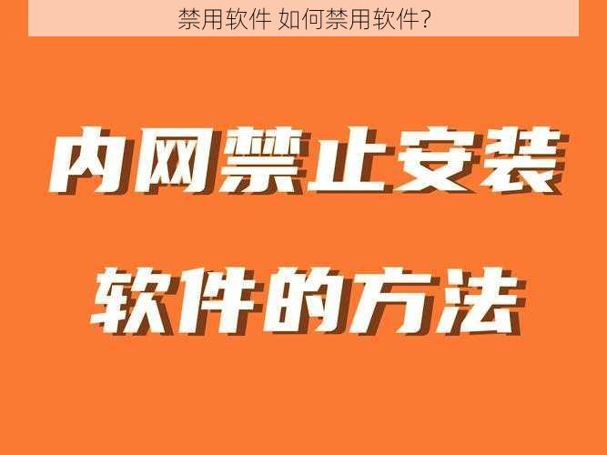 禁用软件 如何禁用软件？