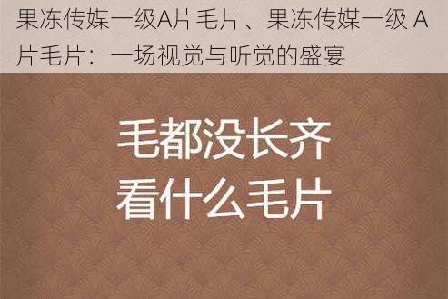 果冻传媒一级A片毛片、果冻传媒一级 A 片毛片：一场视觉与听觉的盛宴