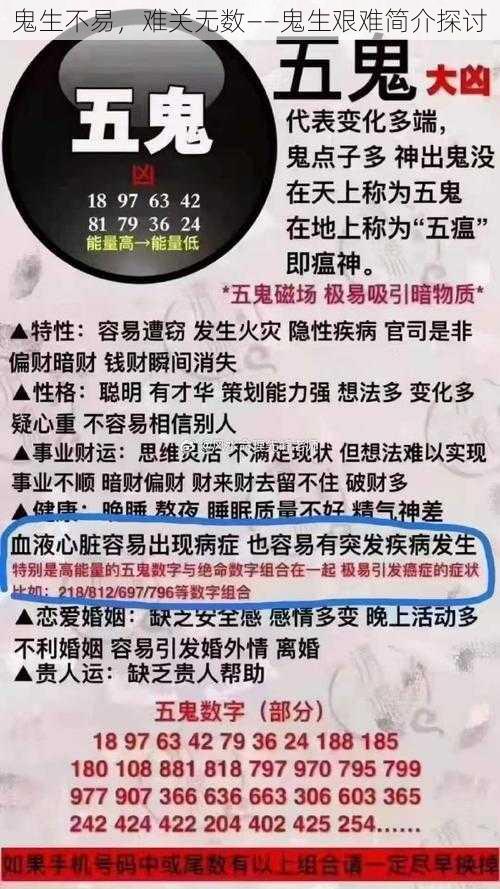 鬼生不易，难关无数——鬼生艰难简介探讨