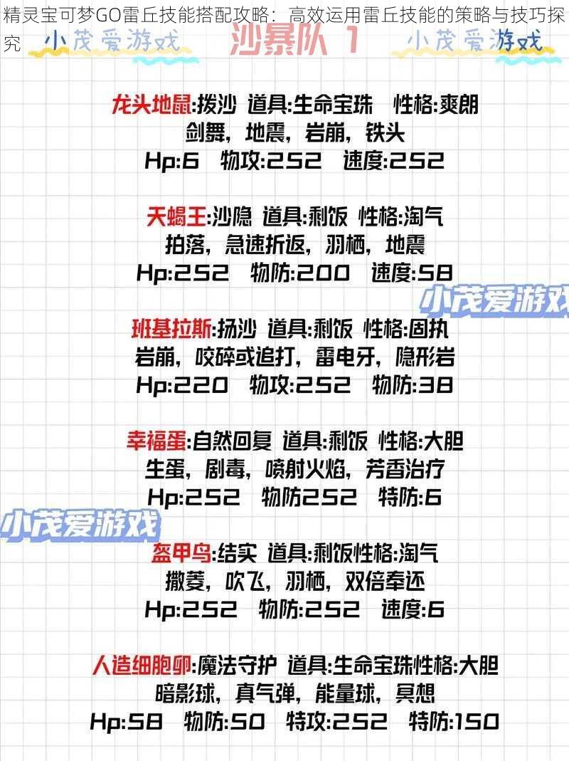 精灵宝可梦GO雷丘技能搭配攻略：高效运用雷丘技能的策略与技巧探究