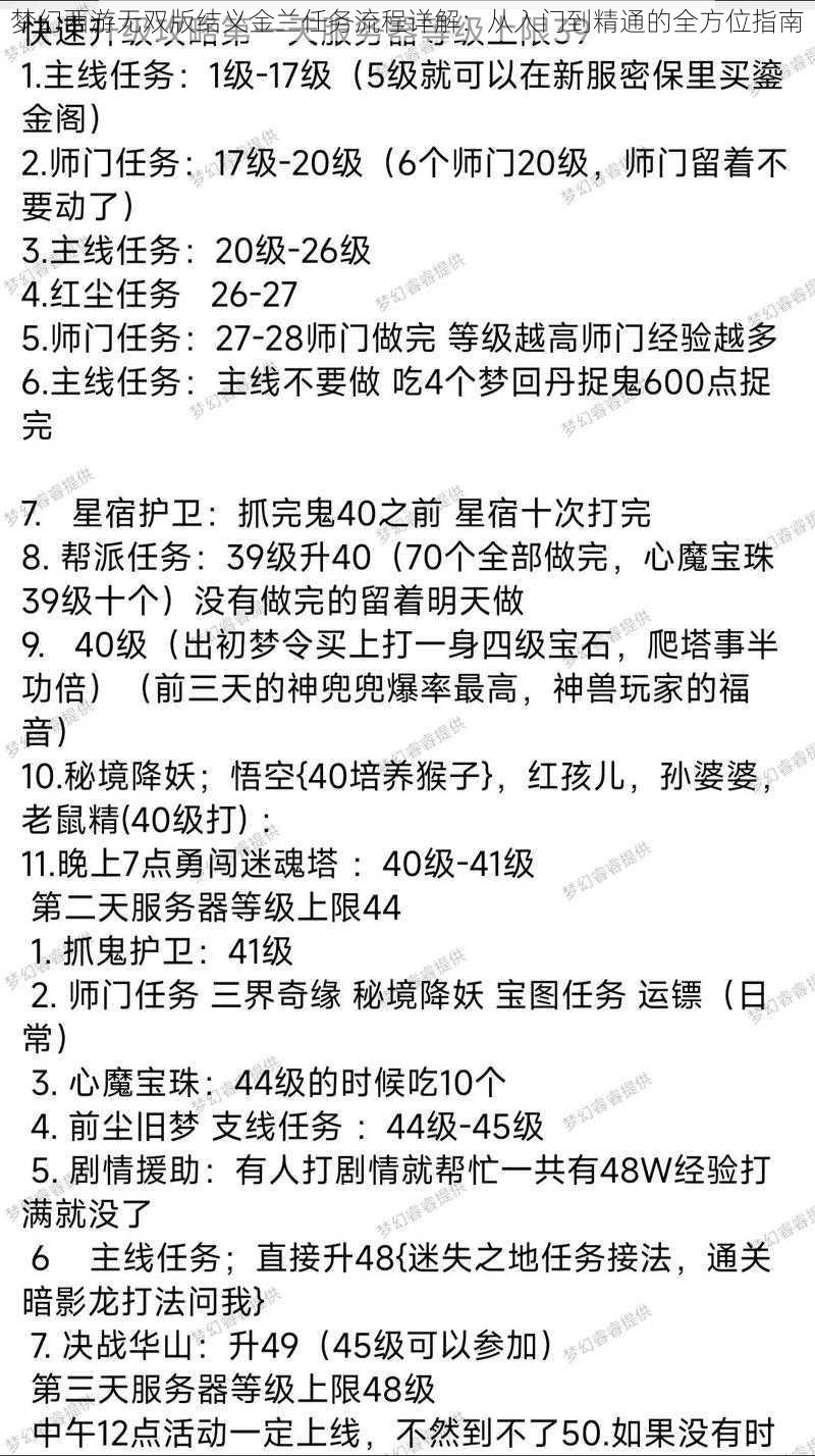 梦幻西游无双版结义金兰任务流程详解：从入门到精通的全方位指南