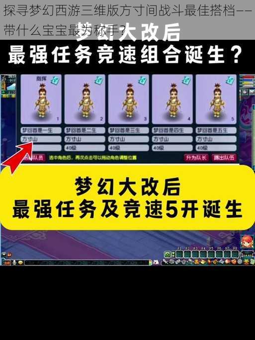 探寻梦幻西游三维版方寸间战斗最佳搭档——带什么宝宝最为称手？