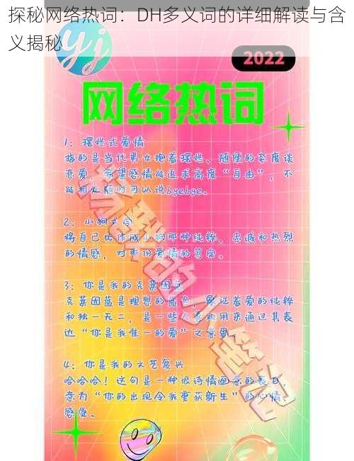 探秘网络热词：DH多义词的详细解读与含义揭秘