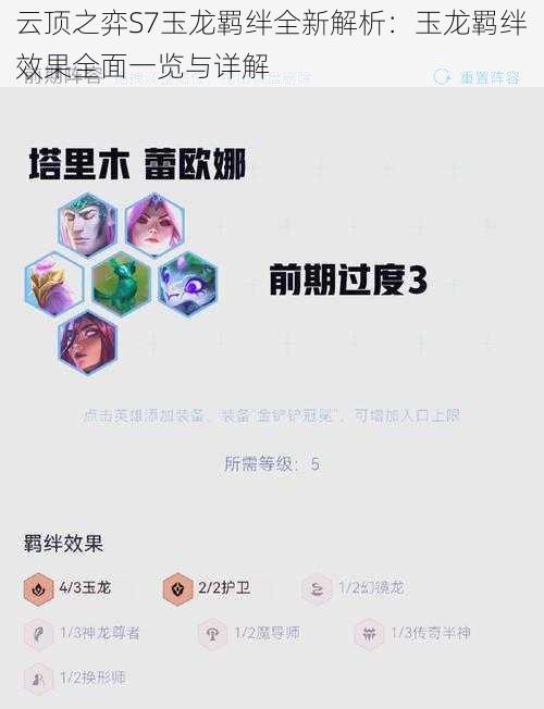 云顶之弈S7玉龙羁绊全新解析：玉龙羁绊效果全面一览与详解